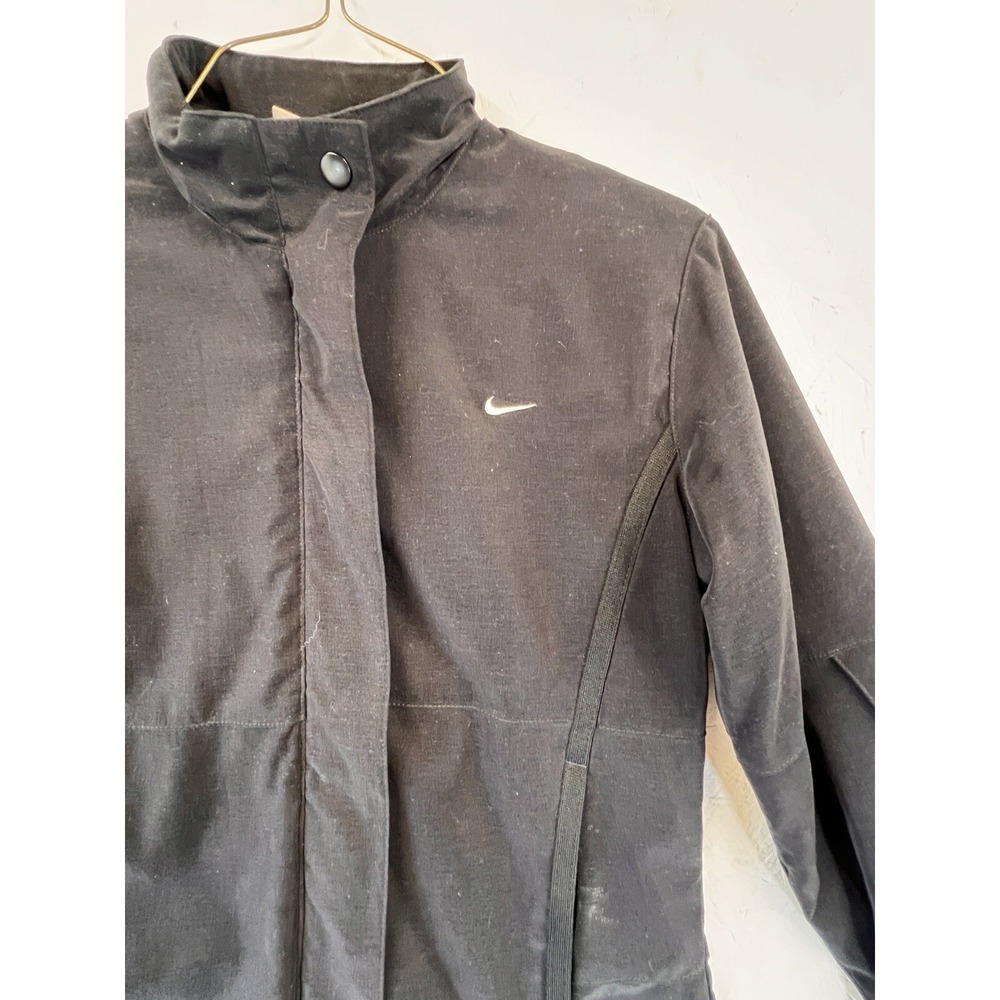 Nike Womens Black Full Zip Mock Neck Active Jacket Cargo Sleeve Pockets XS - Picture 6 of 12